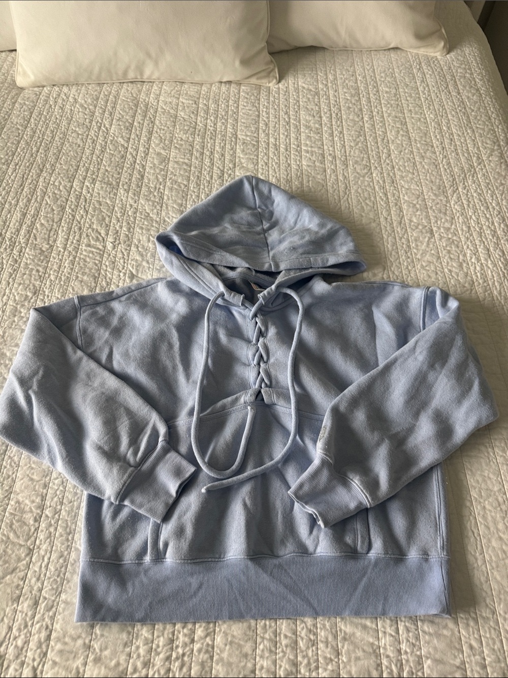 FP Movement by Free People Light Blue Lace-Up Hoodie